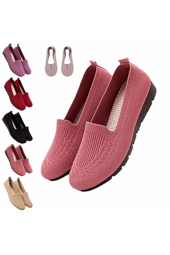 Women’s Orthopedic Knit Comfort Loafers - Slip-Resistant Walking Shoes - Breathable Mesh Arch Support Flats - Lightweight Non-Slip Low-Top Shoes for 2026