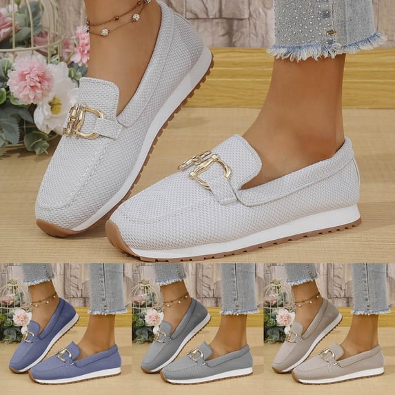 Women's Orthopedic Loafers Sneakers Non-Slip Business Casual Walking Shoes Lightweight Slip On Driving Flats Fashion Retro Work Flats