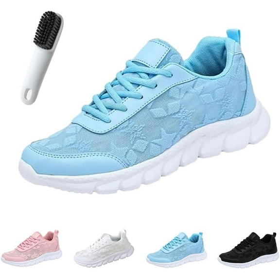Women's Orthopedic Mesh Sneakers, Lace Print Breathable Arch Support Shoes
