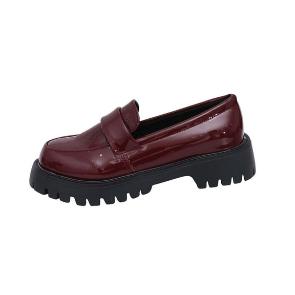 Women's Orthopedic Platform Loafers Slip-On Vegan Leather Business Shoes Lightweight and Slip-Resistant Rubber Sole Arch Support for Work, Travel and Dressing Up