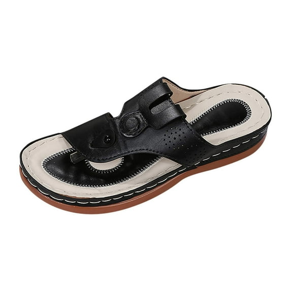 Women's Orthopedic Sandals Comfortable Arch Support Wedge Sandals Flip Flops Clearance Sale Summer Comfortable Wedge Slippers Women Wear Thick Bottom Casual Beach Sandals
