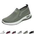 thumbnail image 1 of Women's Orthopedic Shoes Wide Width Dressy Lightweight Comfortable Walking Shoes Breathable Running Sneakers Casual Outdoor Footwear Ladies Slip On Sneaker Going Out Cyan 8.5 [EU-41], 1 of 6