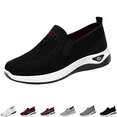 thumbnail image 1 of Women's Orthopedic Shoes Wide Width Dressy Lightweight Comfortable Walking Shoes Breathable Running Sneakers Casual Outdoor Footwear Ladies Slip On Sneaker Going Out Black 9 [EU-42], 1 of 6