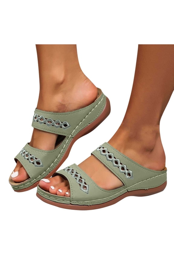 Women's Orthopedic Slide Sandals Open Toe Comfort Walking Sandals Arch Support Casual Summer Slip On Shoes