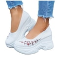 thumbnail image 1 of Women's Orthopedic Slip on Mules Platform Wedge Sneakers Backless Knit Comfortable with Arch Support Walking Shoes for Travel White Size 7.5, 1 of 4