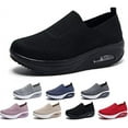 thumbnail image 1 of Women's Orthopedic Sneakers, Orthopedic Walking Shoes for Women, Comfortable Air Cushion Orthopedic Sneakers, Orthopedic Slip On Shoes for Women (US 8,Black), 1 of 8