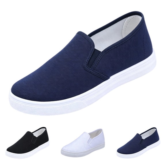Women's Orthopedic Walking Loafers Classic Anti-Skid Arch Support Breathable Soft Sole Slip On Sport Shoes Comfortable Wide Width Solid Color Lightweight Nurse Running Athletic Sneakers,Dark Blue 37