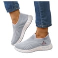 thumbnail image 1 of Women's Orthopedic Walking Shoes 2026 Arch Support Antiskid Slip on Running Shoes Breathable Mesh Knit Sneakers Gray Size 8, 1 of 6