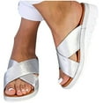 thumbnail image 1 of Women's Orthotic Sandals Slip On Arch Support Slide Wedge Sandals Casual Summer Open Toe Beach Walking Sandals, 1 of 5