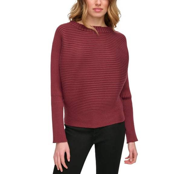 Women's Ottoman-Rib Dolman-Sleeve Sweater Cabernet S
