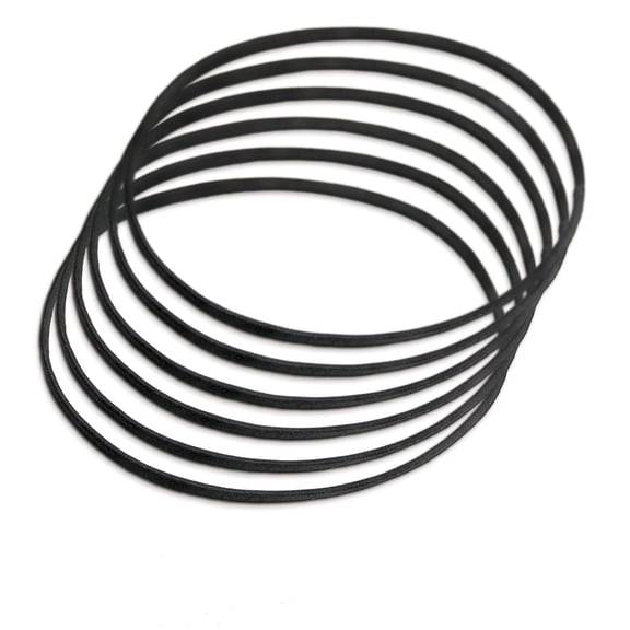 Women's Ouchless Thin Hair Flat Narrow Headwrap, Black, 6 Count