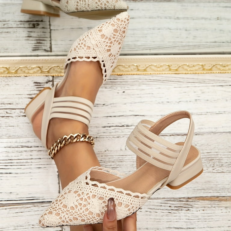 Elastic slingback sandals hotsell