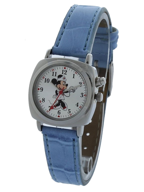 Women's Out of production Minnie Mouse Nurse Musical Collactable Blue Strap Watch