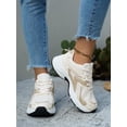 thumbnail image 1 of Women’s Outdoor Athletic Soft Leather Sneakers, Breathable Mesh Design for Running Sports, Height-Enhancing Thick Sole, Modern Casual Style, Perfect for Seasons, 1 of 5
