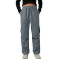 thumbnail image 1 of Women's Outdoor Cargo Pants Ultra-Light Waterproof Hiking Joggers with High Waist Elastic Drawstring & Multi-Function Pockets Gray XXL, 1 of 8