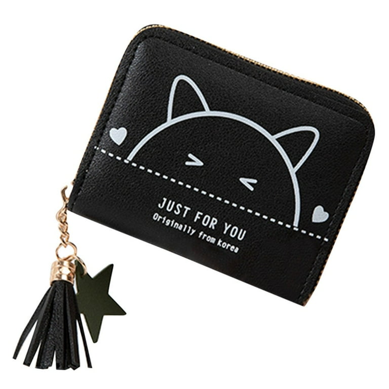 Women s Outdoor Fashion Trend Solid Color Fringed Leather Card Wallet Wallet Organizer for Women Clear Wallet Slim Metal Wallet Checkbook Wallet A7