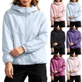 thumbnail image 1 of Women's Outdoor Hooded Windbreaker Jacket Lightweight Water Resistant Casual Zip Up Coat Light Blue XL(XL), 1 of 9