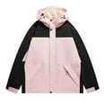 thumbnail image 1 of Women's Outdoor Jacket Solid Color Windbreaker Hooded Hiking Coat with Pockets, 1 of 2