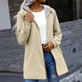 thumbnail image 1 of Women's Outdoor Rain Jacket with Hood, Plus Size Waterproof Windbreaker Trench Coat with Pockets Beige XL, 1 of 7