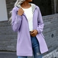 thumbnail image 1 of Women's Outdoor Rain Jacket with Hood, Plus Size Waterproof Windbreaker Trench Coat with Pockets Purple M, 1 of 7
