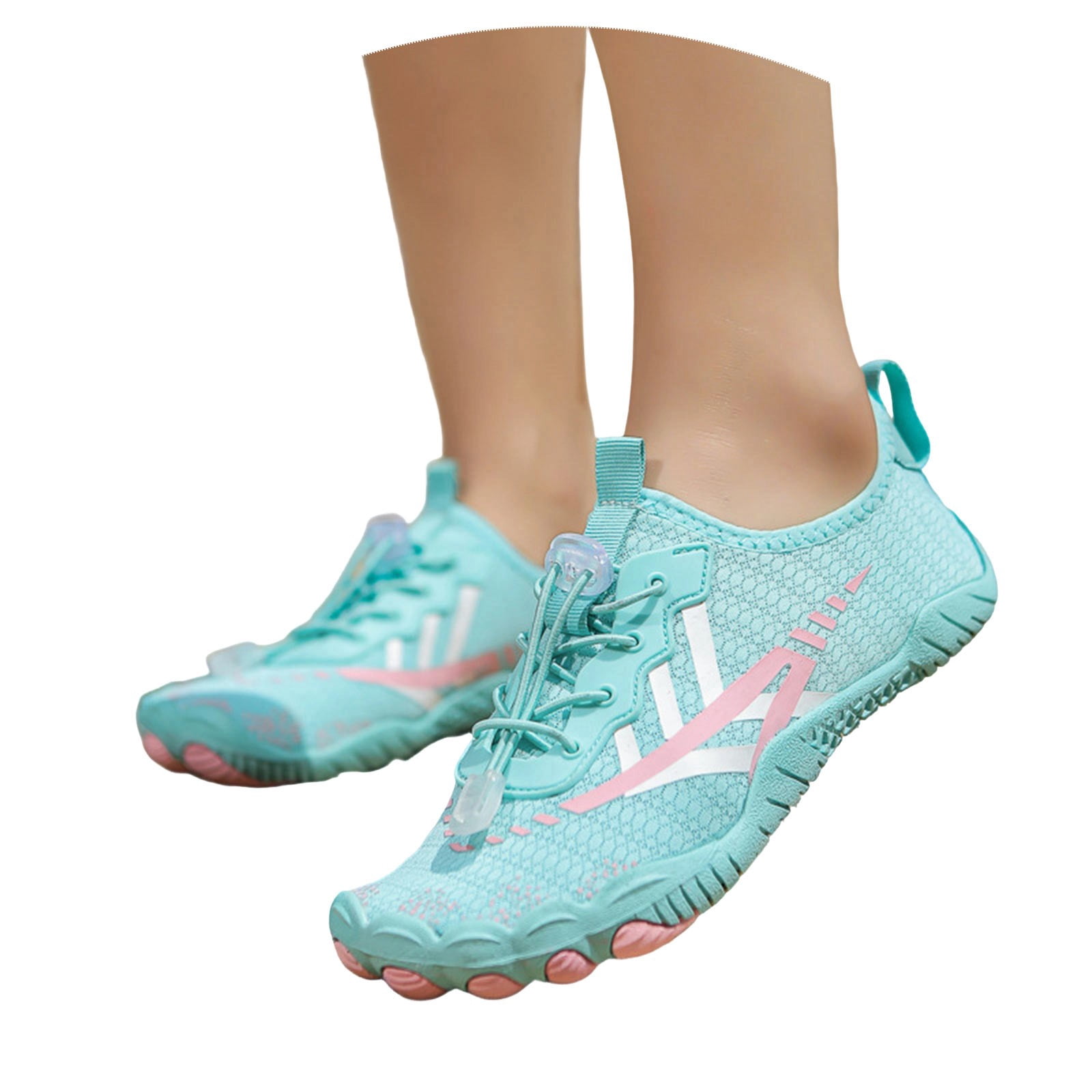 Women's Outdoor -Sport Sneakers Water Shoes for Hiking Walking Cycling Fishing Beach - Non- Breathable Quick-Drying Lightweight Comfortable with Elastic Lock Lace System