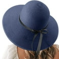 thumbnail image 1 of Beach Hats For Women Big Straw Wide Brim Summer Hat Floppy Foldable Roll Up Cap Sun Hat, 1 of 3