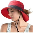 thumbnail image 1 of Women's Outdoor UV Protection Foldable Sun Hats Mesh Widebrim Beach Fishing Hat with Ponytail Hole, 1 of 8