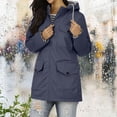 thumbnail image 1 of Women's Outdoor Waterproof Jacket with Hooded Design and Functional Pockets in Lightweight Windproof Fabric for Hiking Camping Travel, 1 of 8