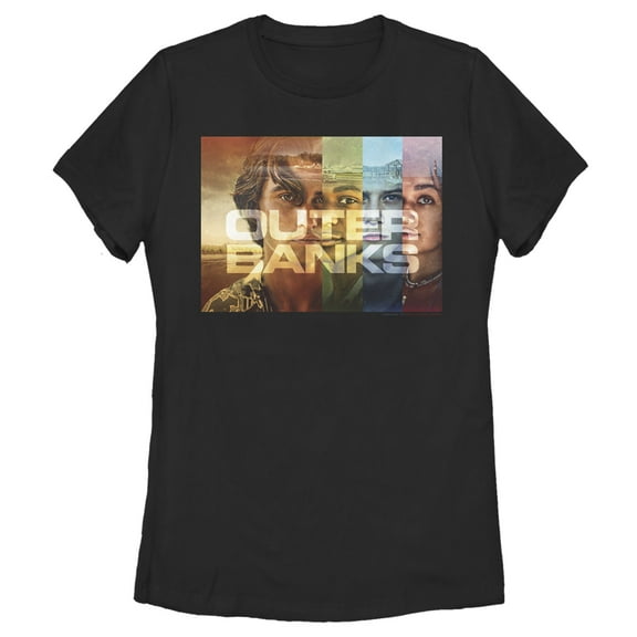 Women's Outer Banks Faces Poster Graphic Tee Black Medium