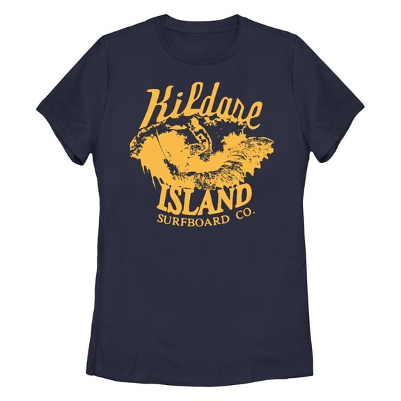Women's Outer Banks Kildare Island Surfboard Co. Orange Waves Graphic T-Shirt