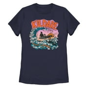 Womens Outer Banks Kildare Island Surfboard Co. Retro Waves Graphic T-Shirt