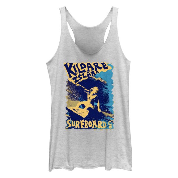 Women's Outer Banks Kildare Island Surfboard Co. Sarah Silhouette Racerback Tank Top