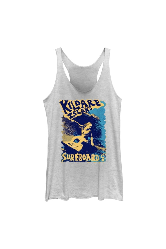 Women's Outer Banks Kildare Island Surfboard Co. Sarah Silhouette Racerback Tank Top
