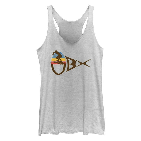 Women's Outer Banks OBX Surfing Silhouette Racerback Tank Top