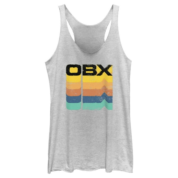 Women's Outer Banks Retro Logo Racerback Tank Top White Heather Large