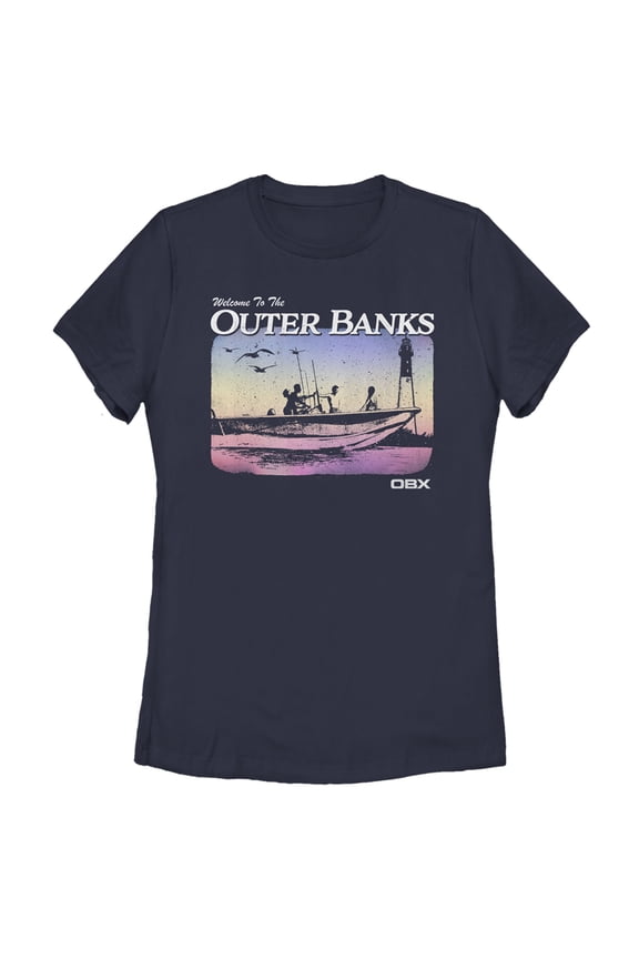 Women's Outer Banks Welcome to the OBX Graphic Tee Navy Blue Large