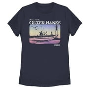 Womens Outer Banks Welcome to the OBX Graphic Tee Navy Blue Small