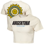 Womens Outerstuff Natural Argentina FIFA World Cup 2026 Elote Squad Cropped T-Shirt
