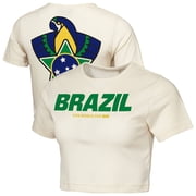 Womens Outerstuff Natural Brazil FIFA World Cup 2026 Elote Squad Cropped T-Shirt