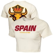 Womens Outerstuff Natural Spain FIFA World Cup 2026 Elote Squad Cropped T-Shirt