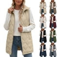 thumbnail image 1 of Women’s Outerwear Vests Winter Solid ColorVest With Zippered Lining And Pockets, 1 of 9