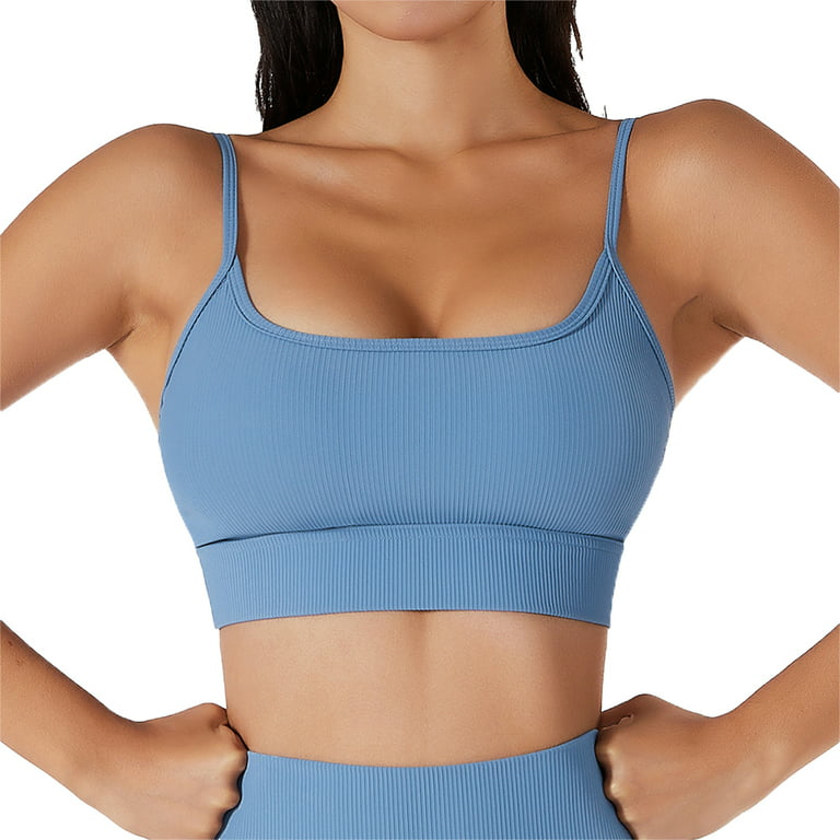 Women's Outfits Ribbed Seamless Exercise Scoop Neck Sports Bra One Shoulder  Tops High Waist Shorts Active Set 