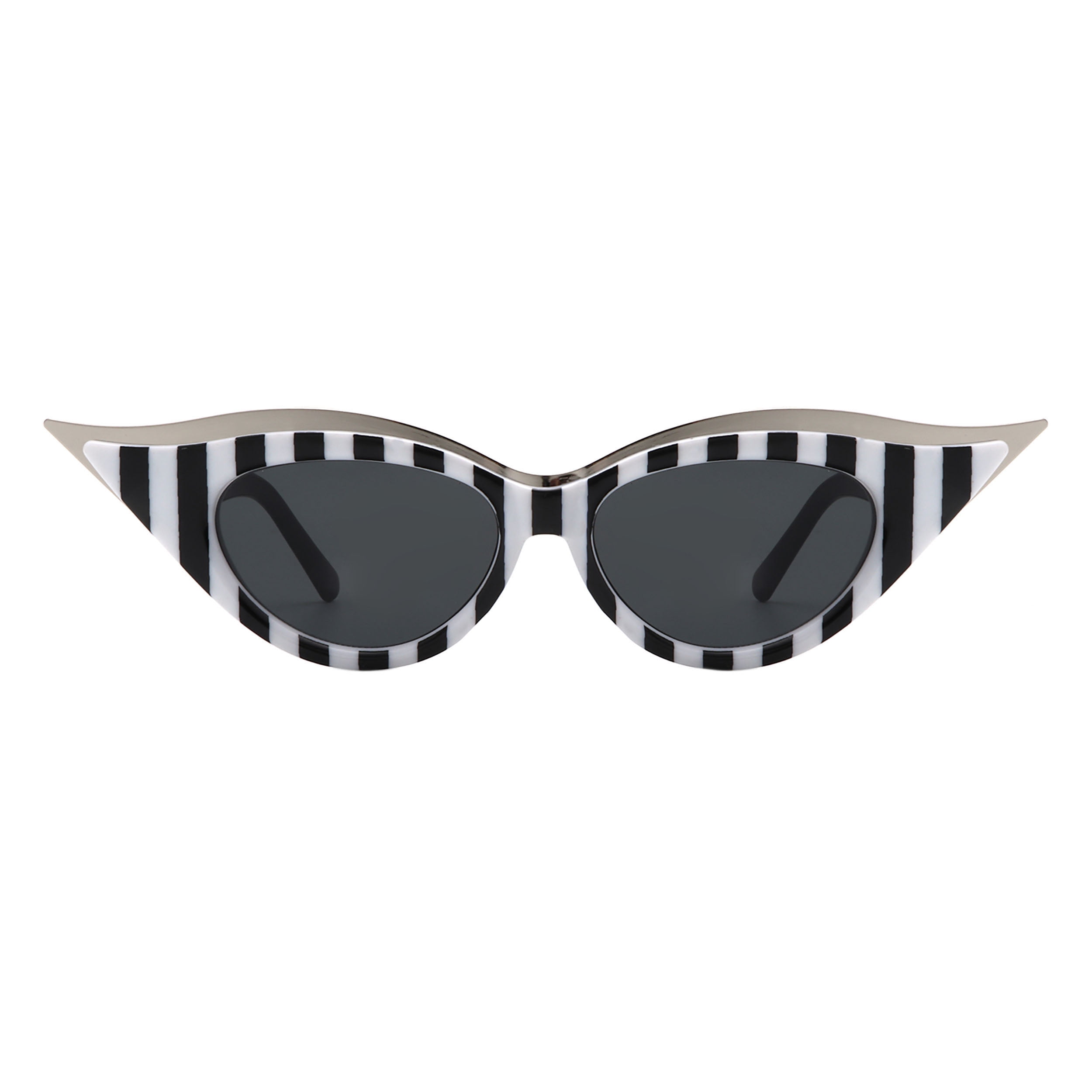 Silver Oval Sunglasses with Black Accents CELINE EYEWEAR Oval-frame silver-tone and acetate sunglasses  main image 4