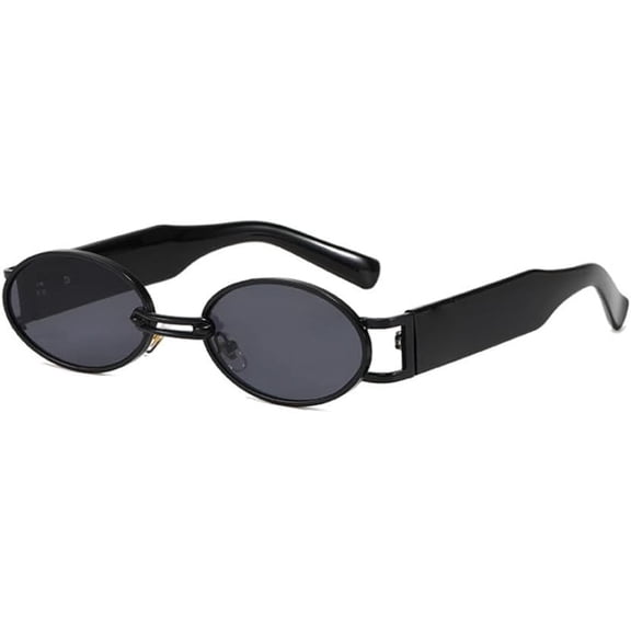 Women's Oval Sunglasses Vintage Small Metal Punk Sunglasses Ladies Steampunk Shades Glasses UV400