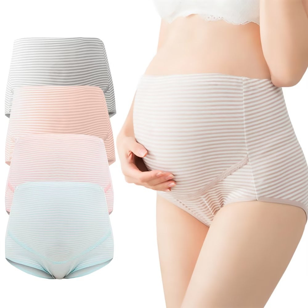 Women's Over The Bump Maternity Panties High Waist Full Coverage Pregnancy  Underwear Multi-Pack 