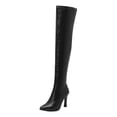 thumbnail image 1 of Xiaoxatg Women's Over-The-Knee Boots Autumn And Winter Warm Half Zipper High Heel Pointed Toe Slim Fit Long Boots High Barrel Design 8 Black, 1 of 8