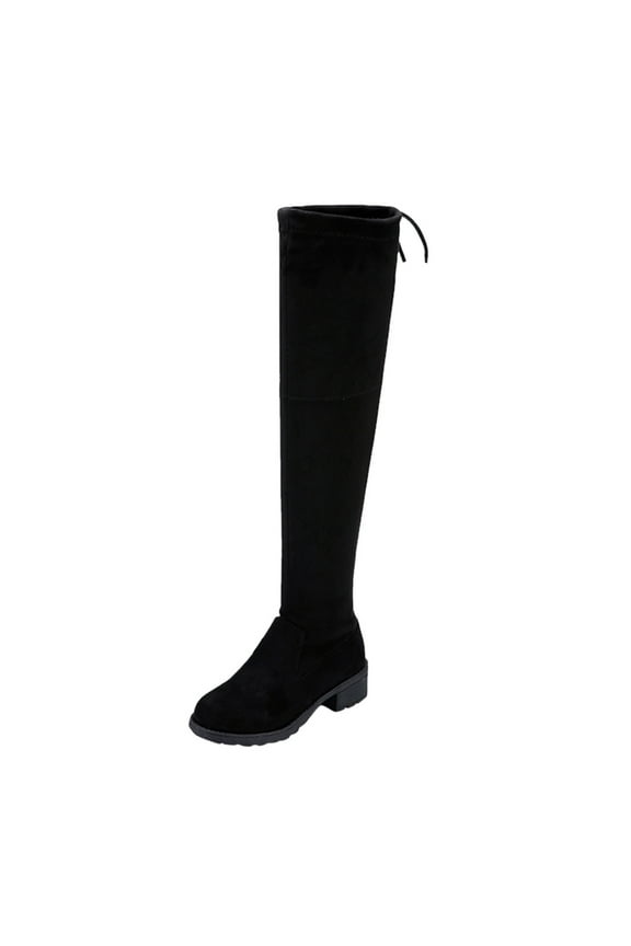 Elevated Winter Knee High Boots for Women with Heel and All Day Comfortable Fit 7.5 Black