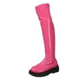 thumbnail image 1 of Xiaoxatg Women's Over-The-Knee Boots Ladies Fashion Retro Winter Solid Leather Thick Heel Long Sleeve Design 8.5 Hot Pink, 1 of 7