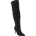 thumbnail image 1 of Women's Over The Knee Boots Slouchy High Heel Boot Pointed Toe Stiletto Thigh High Boots, 1 of 6