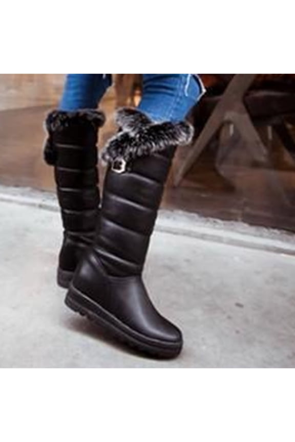 Women's Over The Knee Platform Heel Boot Plush Lined Fall Winter Warm Comfortable Boot